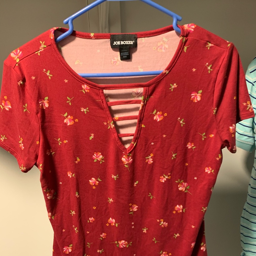 Red Flower Dress Shirt